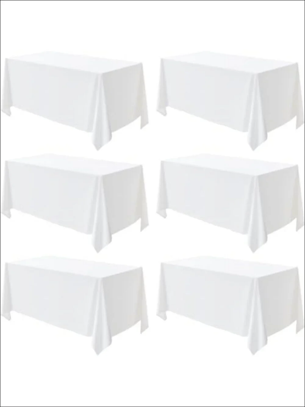 6 Pack Tablecloths 58x102 Inch Rectangle Polyester Wrinkle Resistant Dining
